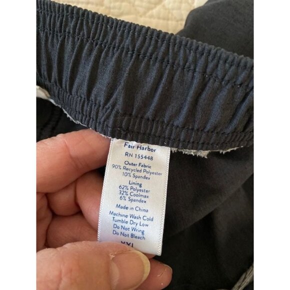 Fair Harbor Black Drawstring Waist Swim Shorts Mens XXL Summer Cruise Athleisure - Picture 10 of 10